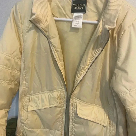Guess Jeans yellow fleece jacket size Large - Picture 3 of 5
